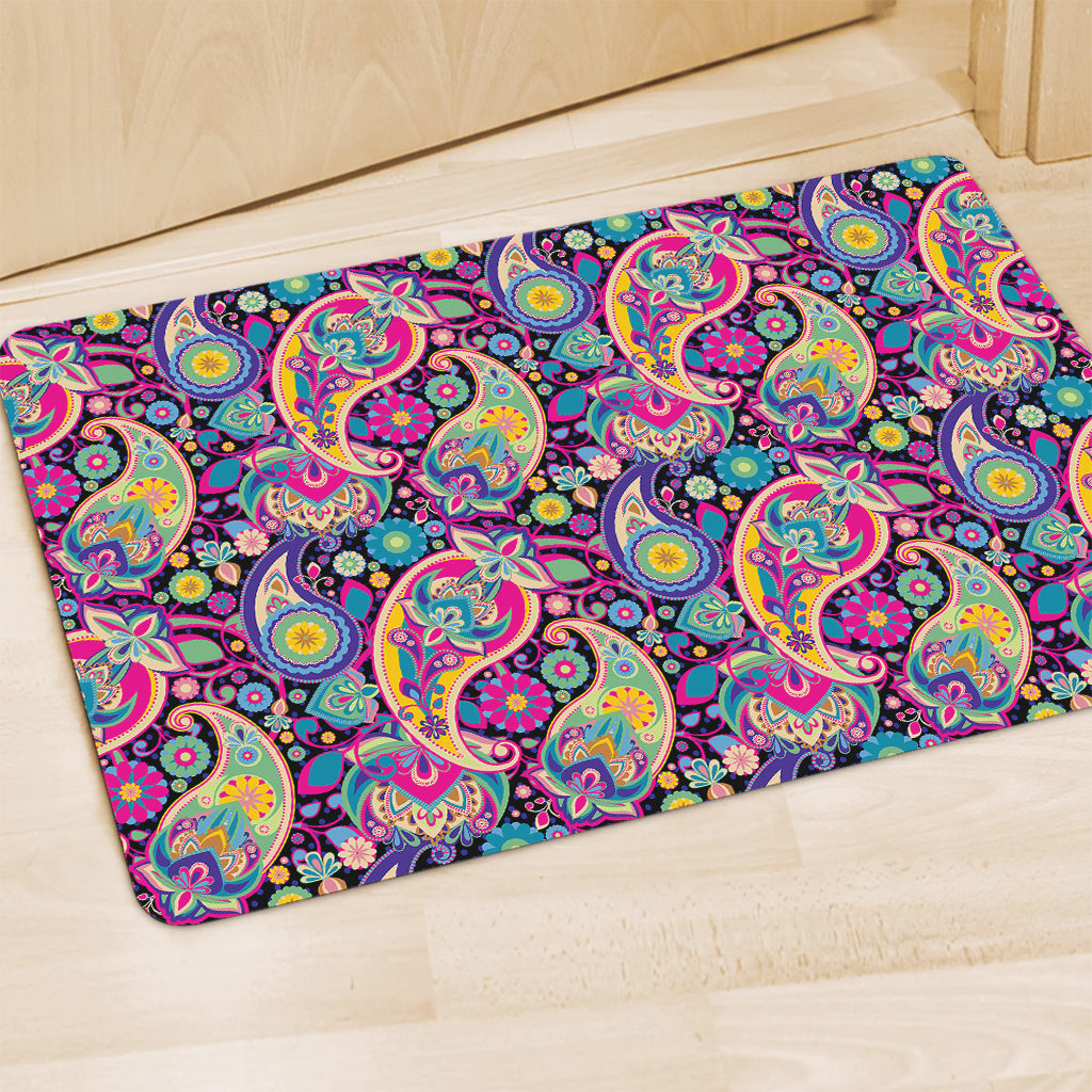 Bohemian Paisley Pattern Print Polyester Doormat