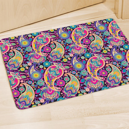 Bohemian Paisley Pattern Print Polyester Doormat