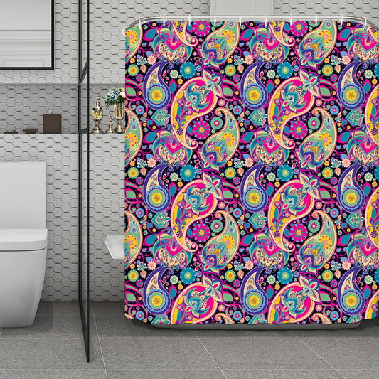 Bohemian Paisley Pattern Print Polyester Shower Curtain
