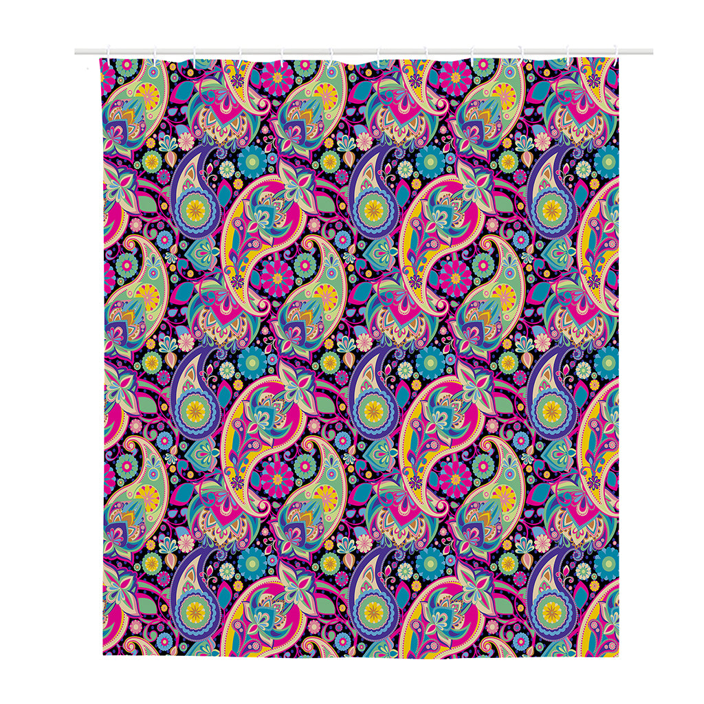Bohemian Paisley Pattern Print Polyester Shower Curtain