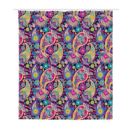 Bohemian Paisley Pattern Print Polyester Shower Curtain