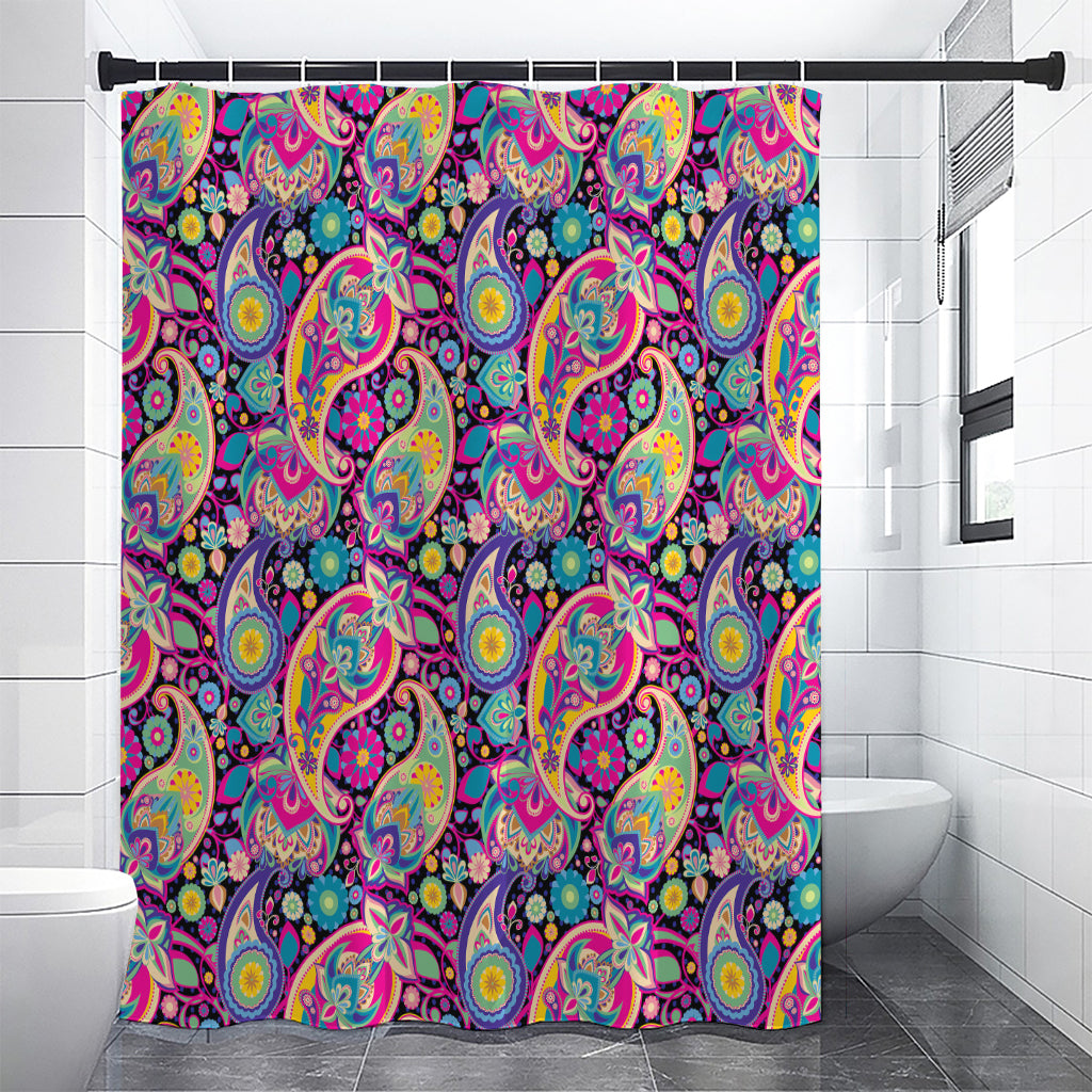 Bohemian Paisley Pattern Print Premium Shower Curtain