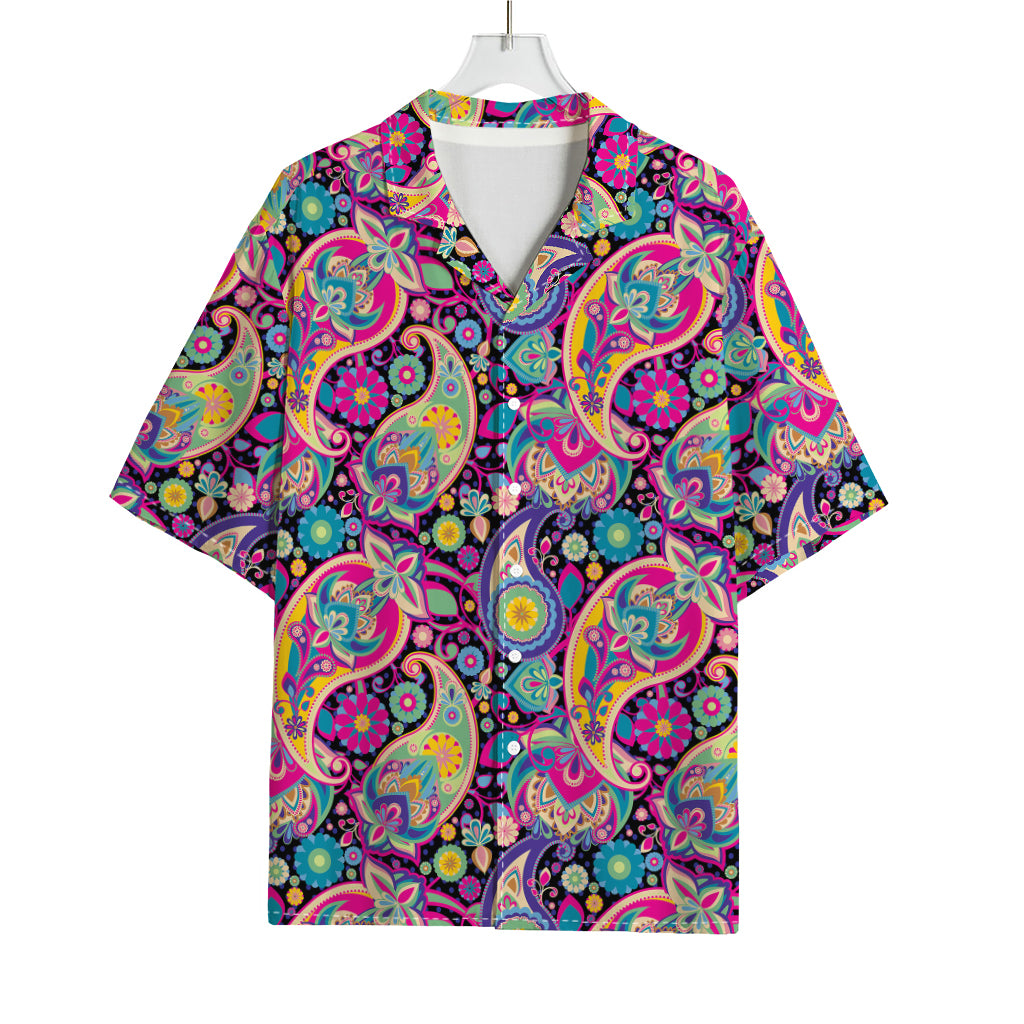 Bohemian Paisley Pattern Print Rayon Hawaiian Shirt