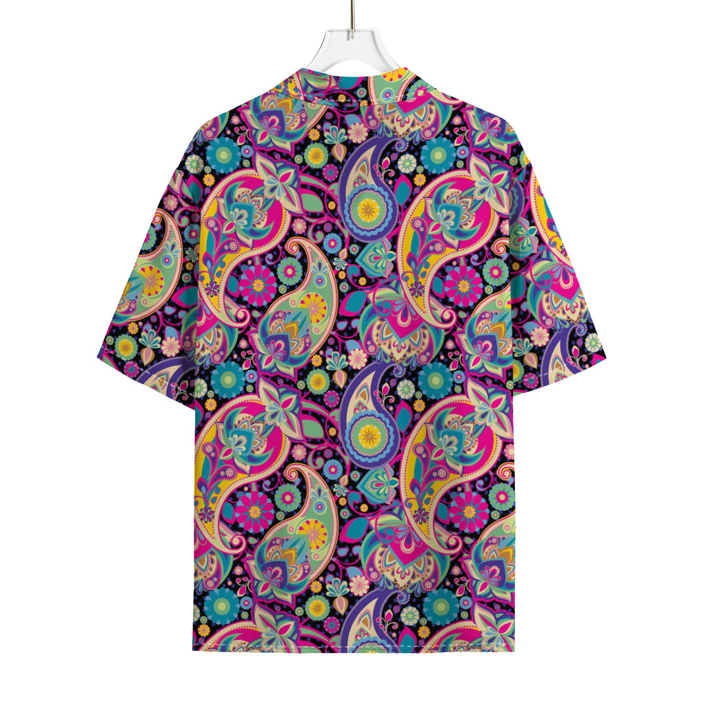 Bohemian Paisley Pattern Print Rayon Hawaiian Shirt