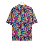 Bohemian Paisley Pattern Print Rayon Hawaiian Shirt