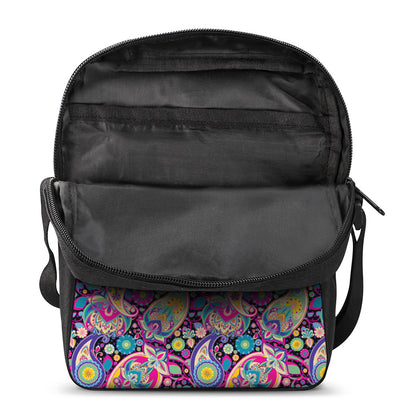 Bohemian Paisley Pattern Print Rectangular Crossbody Bag