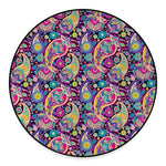 Bohemian Paisley Pattern Print Round Floor Mat