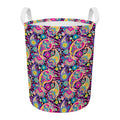 Bohemian Paisley Pattern Print Round Laundry Basket