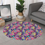 Bohemian Paisley Pattern Print Round Rug