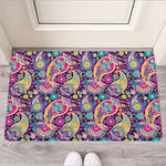 Bohemian Paisley Pattern Print Rubber Doormat