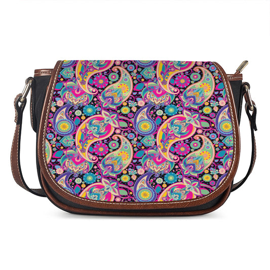 Bohemian Paisley Pattern Print Saddle Bag