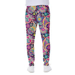 Bohemian Paisley Pattern Print Scuba Joggers