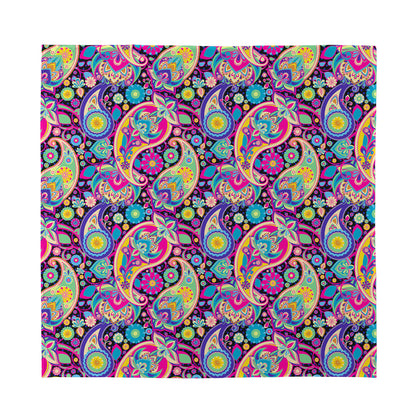Bohemian Paisley Pattern Print Silk Bandana