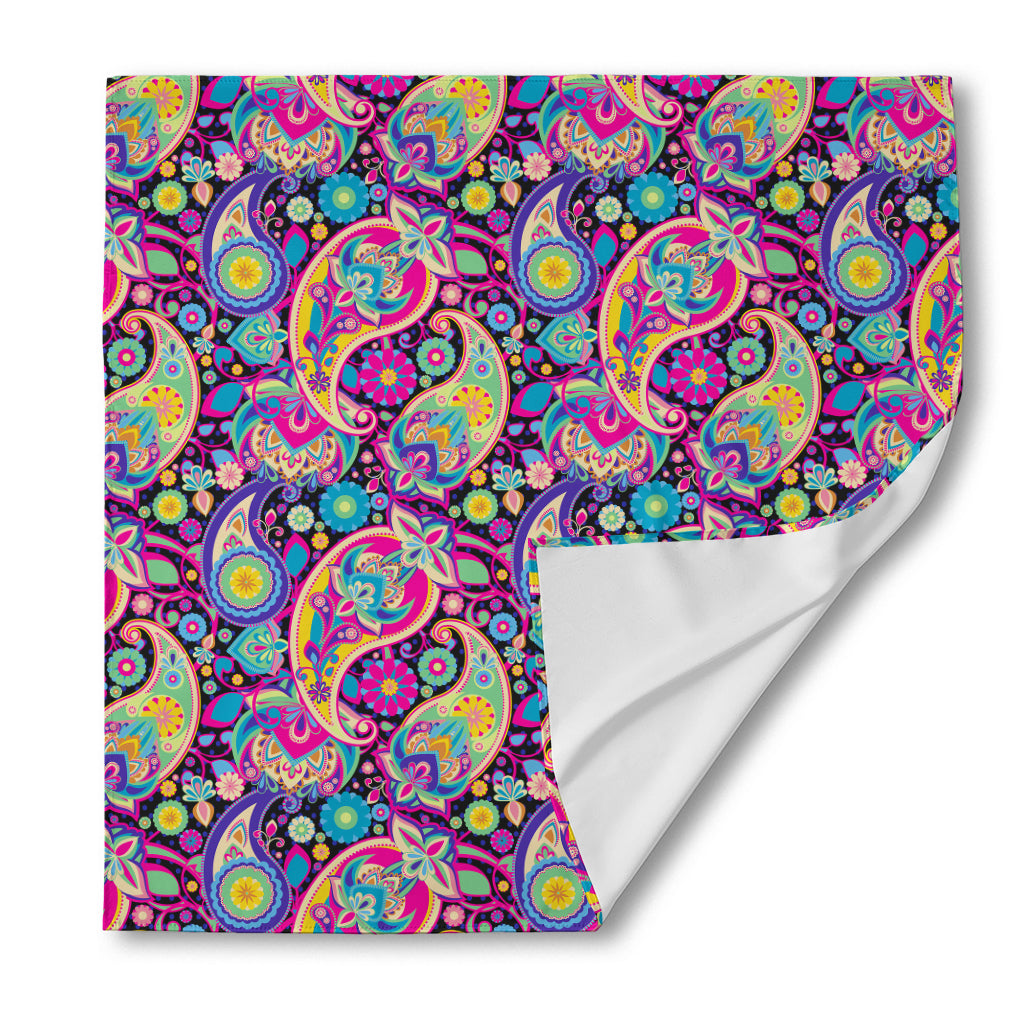 Bohemian Paisley Pattern Print Silk Bandana