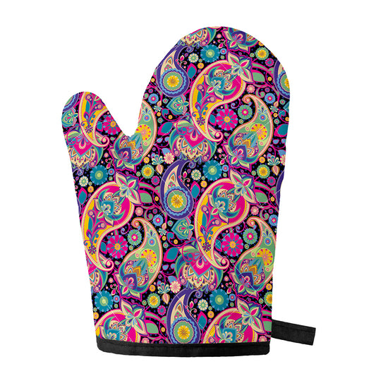Bohemian Paisley Pattern Print Single Oven Mitt