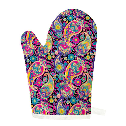 Bohemian Paisley Pattern Print Single Oven Mitt