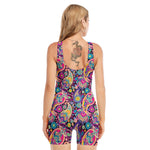 Bohemian Paisley Pattern Print Sleeveless One Piece Swimsuit