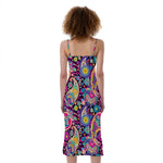 Bohemian Paisley Pattern Print Slim Fit Midi Cami Dress