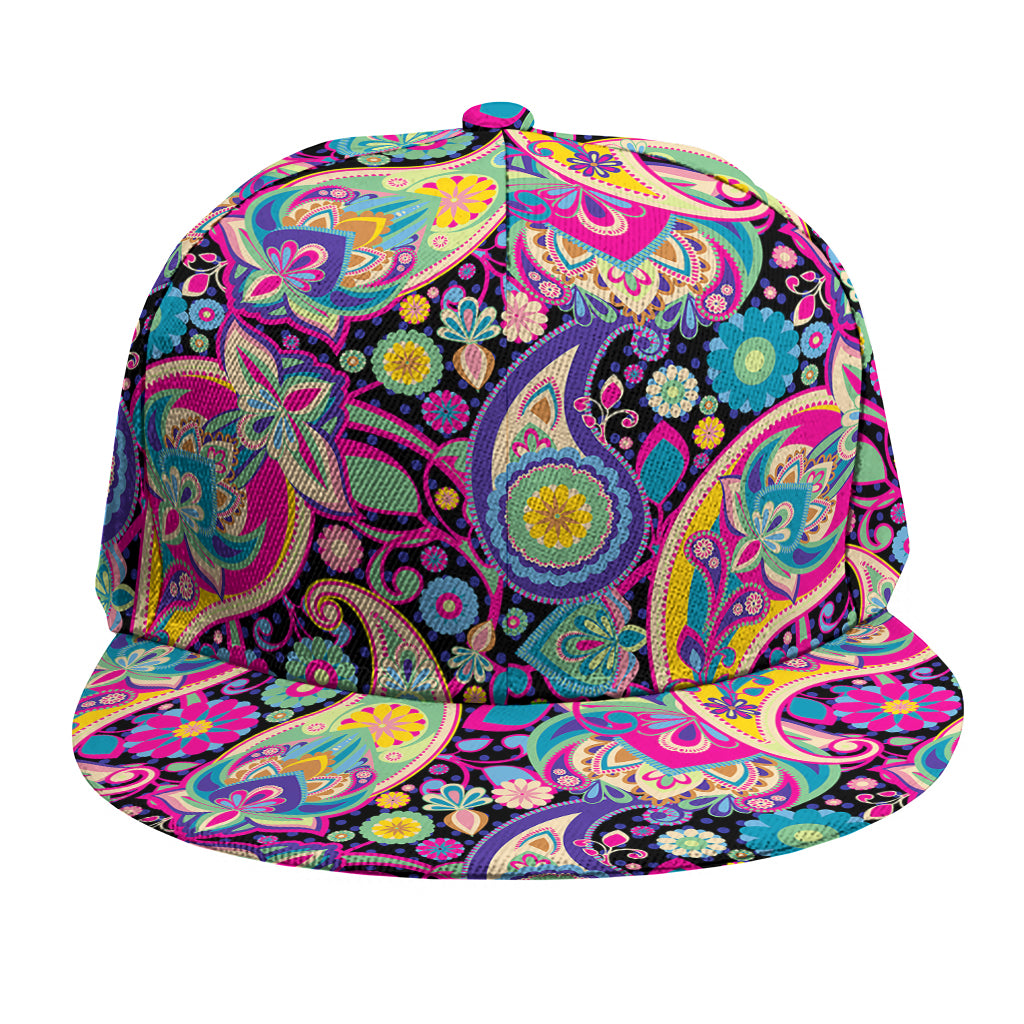 Bohemian Paisley Pattern Print Snapback Cap
