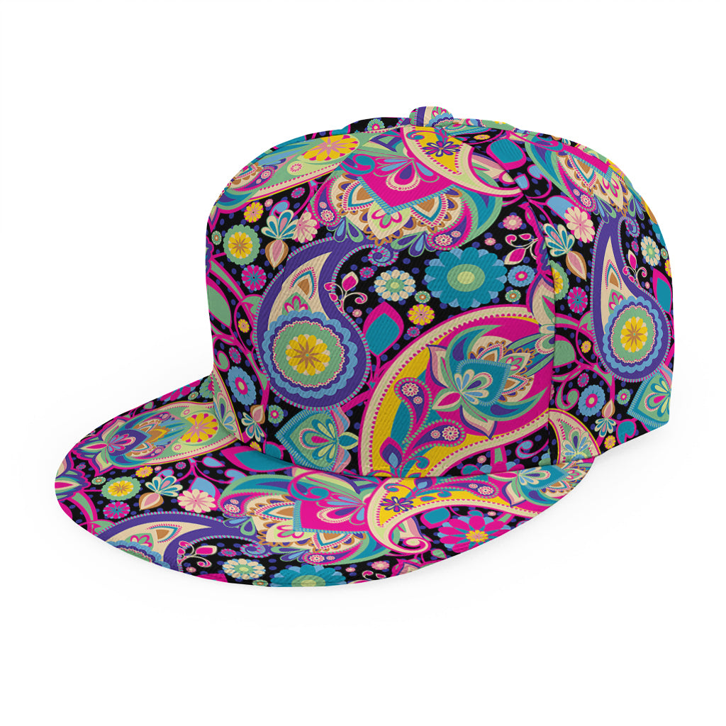 Bohemian Paisley Pattern Print Snapback Cap