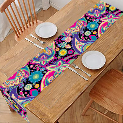 Bohemian Paisley Pattern Print Table Runner
