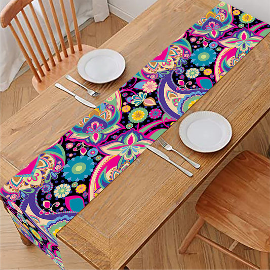 Bohemian Paisley Pattern Print Table Runner