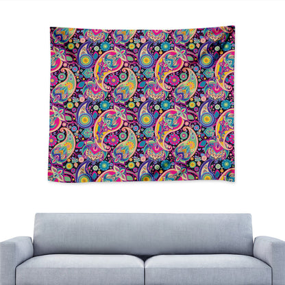 Bohemian Paisley Pattern Print Tapestry