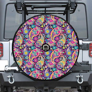 Bohemian Paisley Pattern Print Tire Cover With Camera Hole