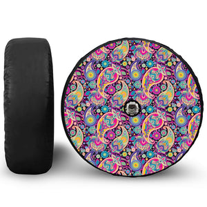 Bohemian Paisley Pattern Print Tire Cover With Camera Hole