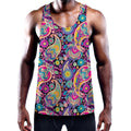 Bohemian Paisley Pattern Print Men's Workout Tank Top