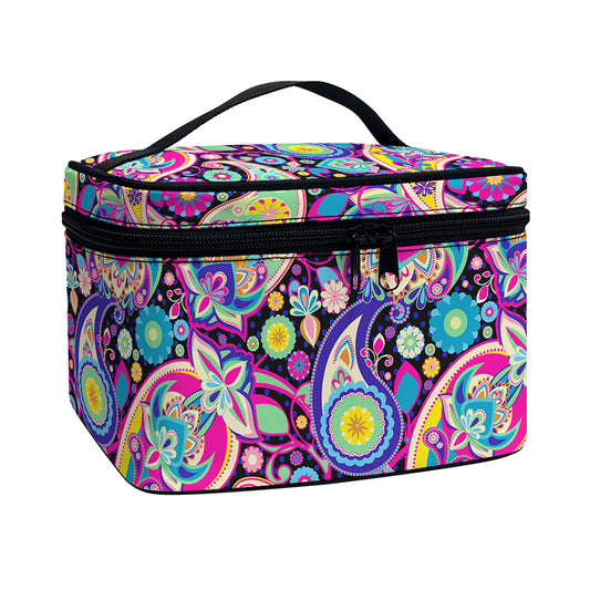 Bohemian Paisley Pattern Print Travel Makeup Bag
