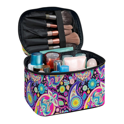 Bohemian Paisley Pattern Print Travel Makeup Bag