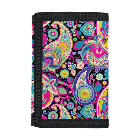 Bohemian Paisley Pattern Print Trifold Wallet