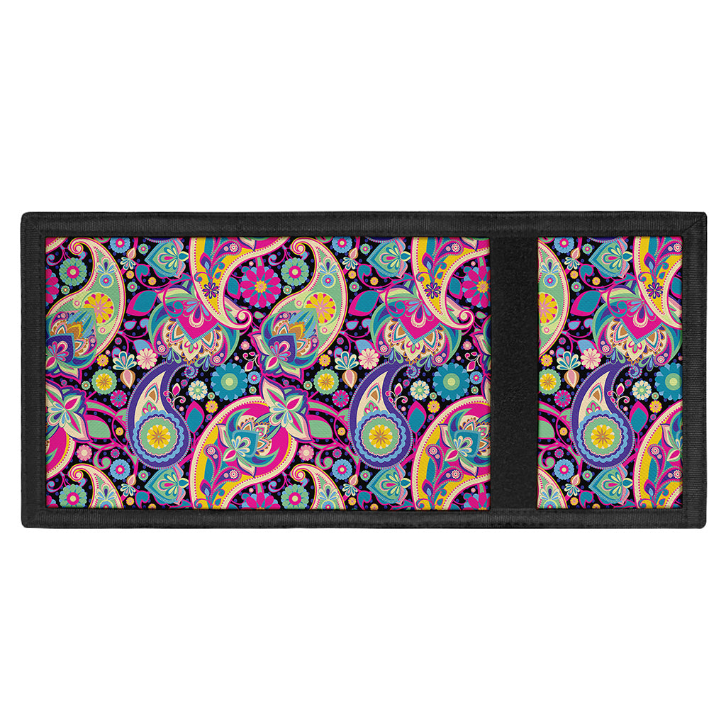 Bohemian Paisley Pattern Print Trifold Wallet