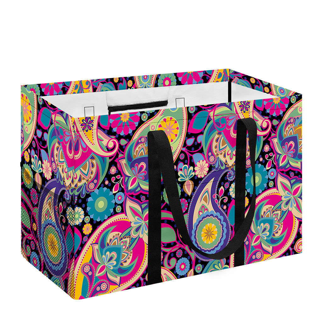 Bohemian Paisley Pattern Print Utility Tote Bag