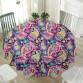 Bohemian Paisley Pattern Print Waterproof Round Tablecloth
