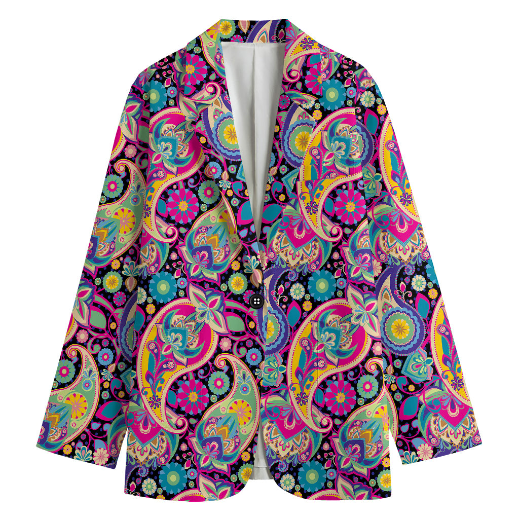 Bohemian Paisley Pattern Print Women's Blazer