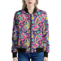 Bohemian Paisley Pattern Print Women's Bomber Jacket