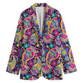 Bohemian Paisley Pattern Print Women's Cotton Blazer