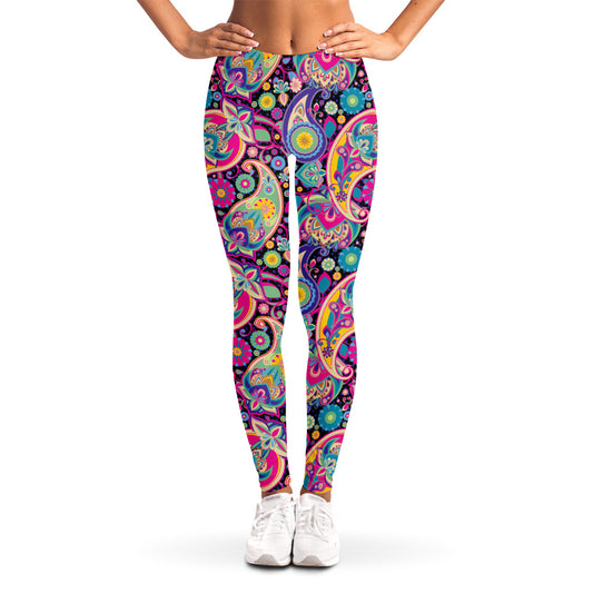 Bohemian Paisley Pattern Print Women's Leggings