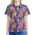 Bohemian Paisley Pattern Print Women's Polo Shirt