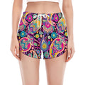 Bohemian Paisley Pattern Print Women's Split Running Shorts