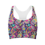 Bohemian Paisley Pattern Print Women's Sports Bra