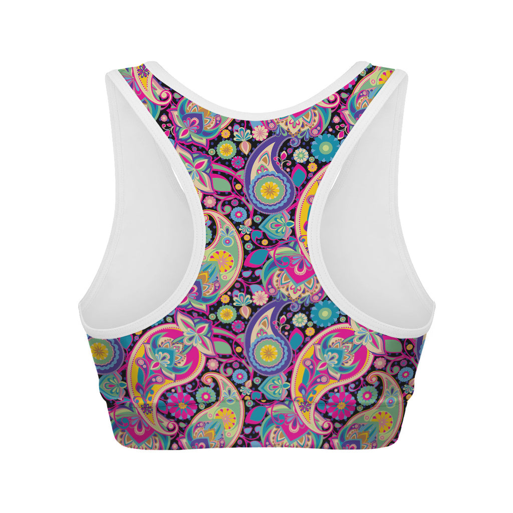 Bohemian Paisley Pattern Print Women's Sports Bra