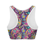 Bohemian Paisley Pattern Print Women's Sports Bra
