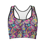 Bohemian Paisley Pattern Print Women's Sports Bra