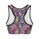 Bohemian Paisley Pattern Print Women's Sports Bra