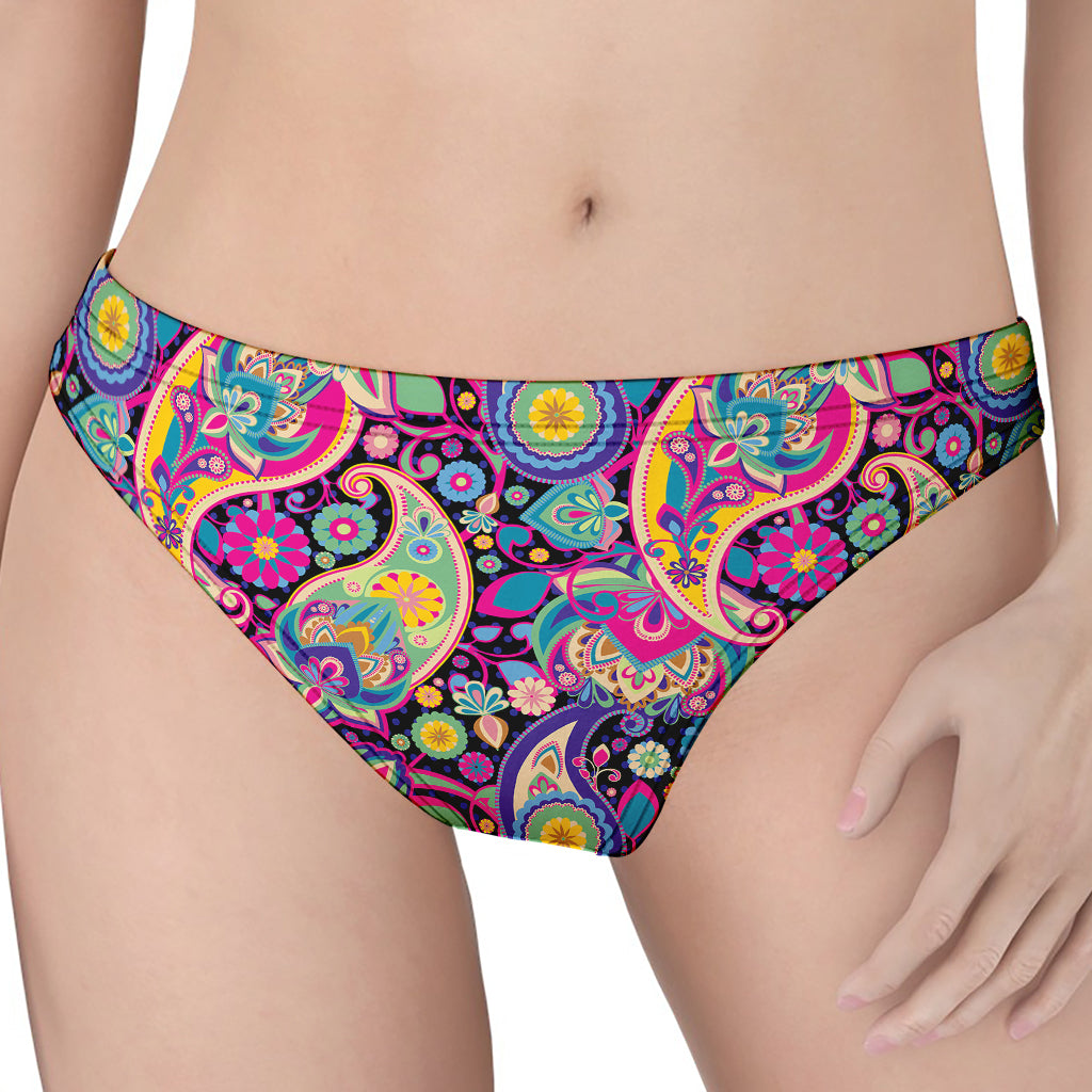 Bohemian Paisley Pattern Print Women's Thong