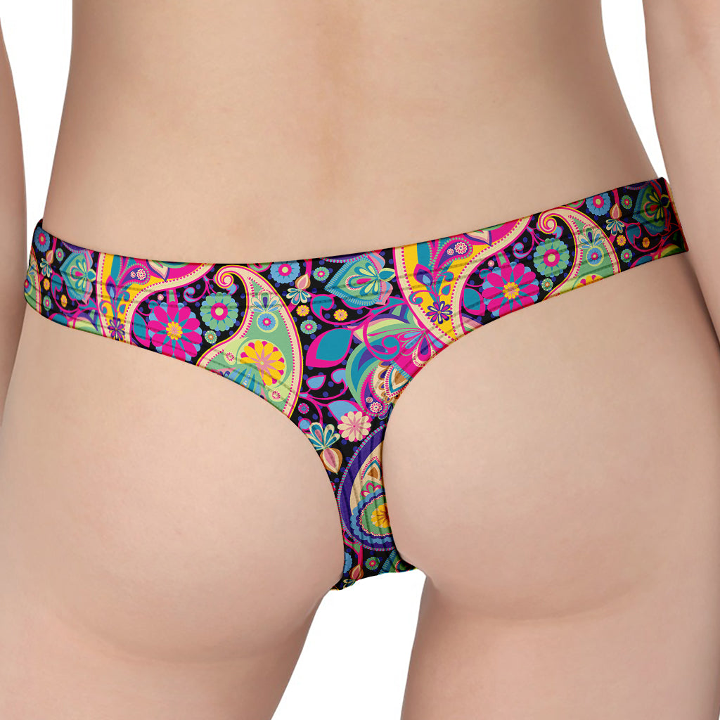 Bohemian Paisley Pattern Print Women's Thong