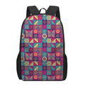 Bohemian Patchwork Pattern Print 17 Inch Backpack